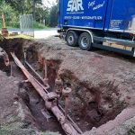 Oberhof: Freilegung einer Gasleitung mit dem Saugbagger